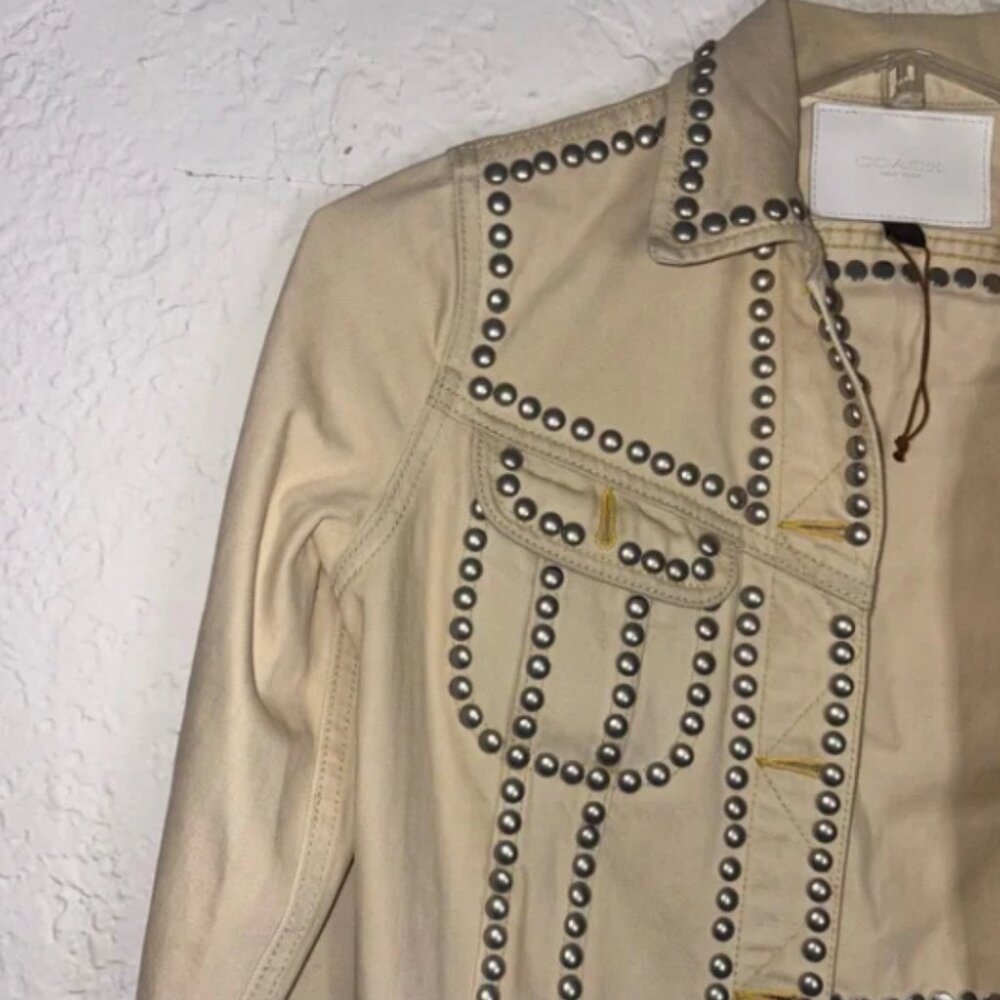 Coach Beige Studded Blazer - image 2